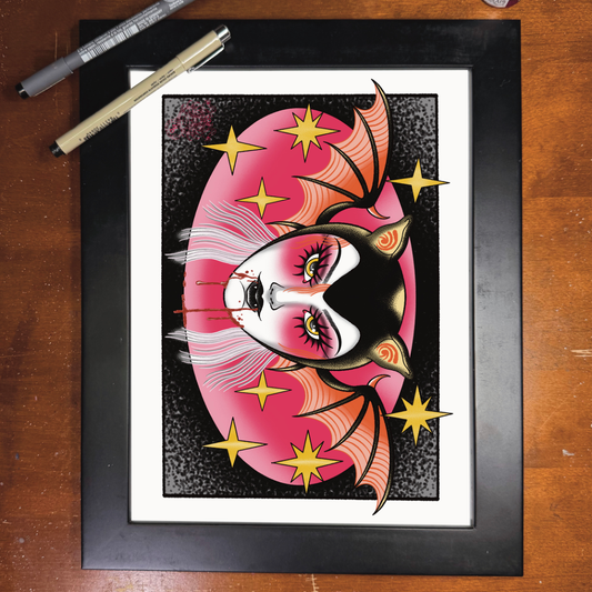 Battie Baddie 9x12 Print